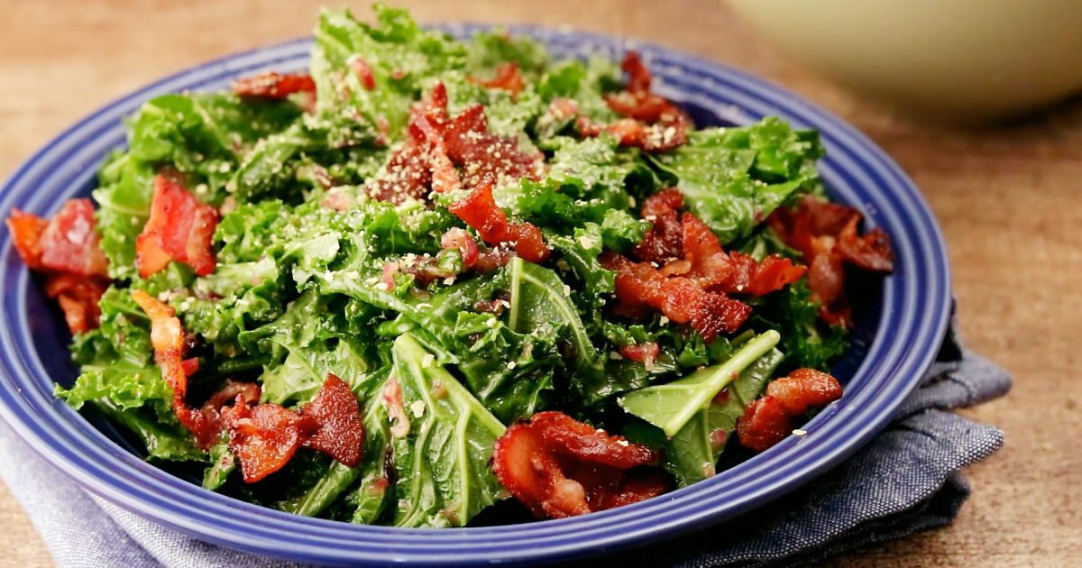 6 Warm Kale Salad in Bacon Vinaigrette