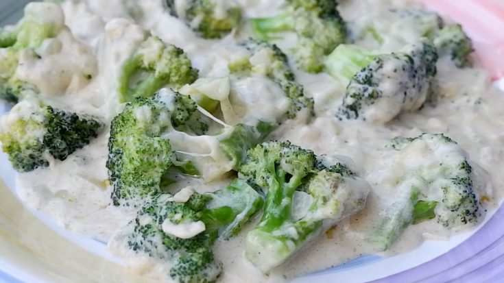 9 Broccoli in Mozzarella and Parmesan Sauce